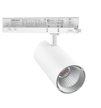 LEDlife hvid skinnespot 30W - 130lm/w, RA90, 3900lm, Flicker free, 3-faset