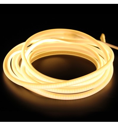 5 m. vandtæt Neon COB strip - 230V, IP67, 288 LED, 11,5W/m, kan klippes for hver 10cm