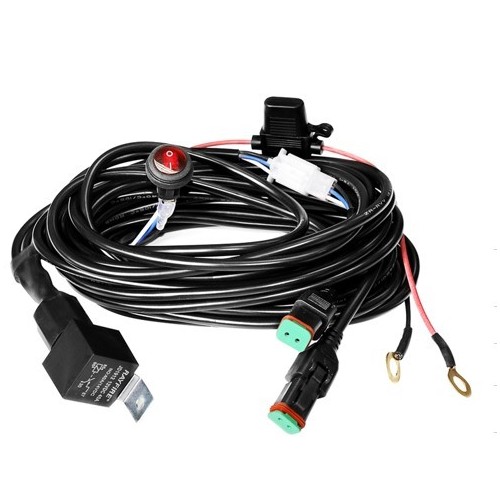 Kabel med afbryder til LEDlife arbejdslampe - Til 2 lamper, 2x15A, DT06-2S stik
