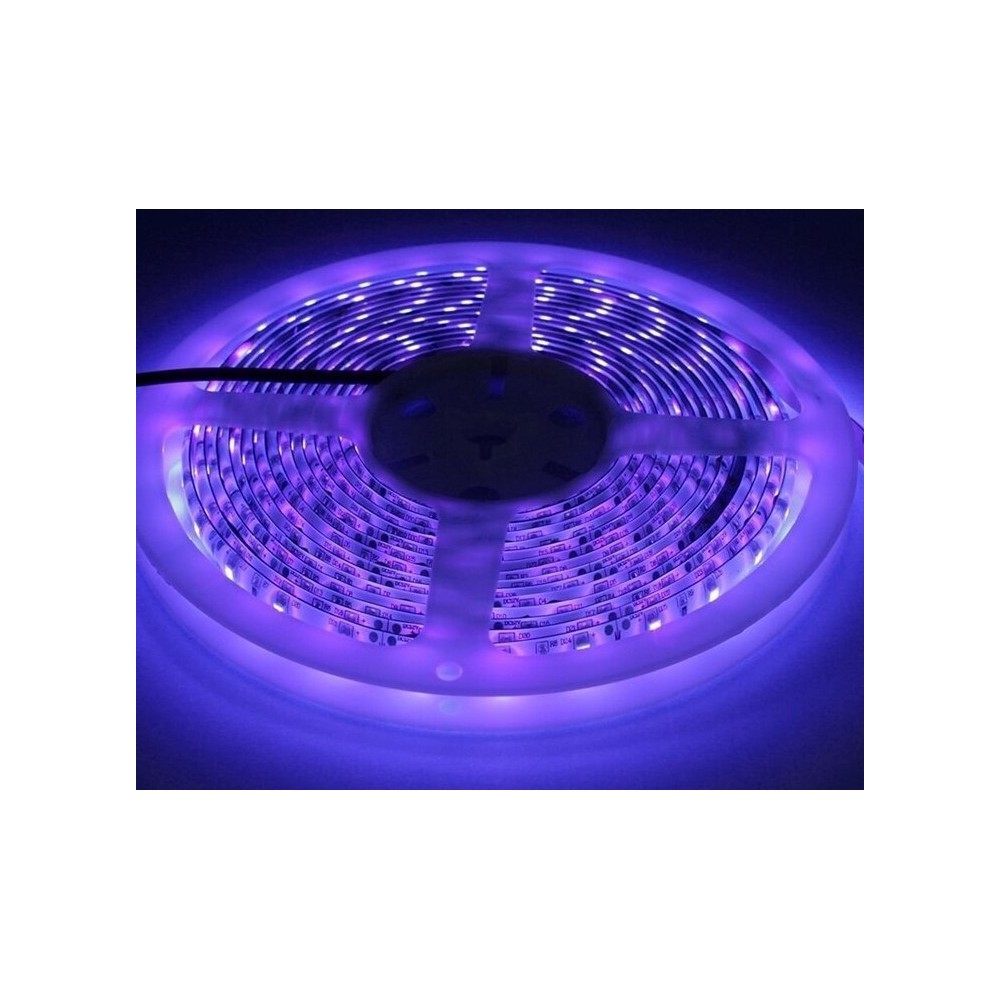 UV 400 nm 10W/m 24V LED strip - 5m, IP20, 120 LED pr. meter