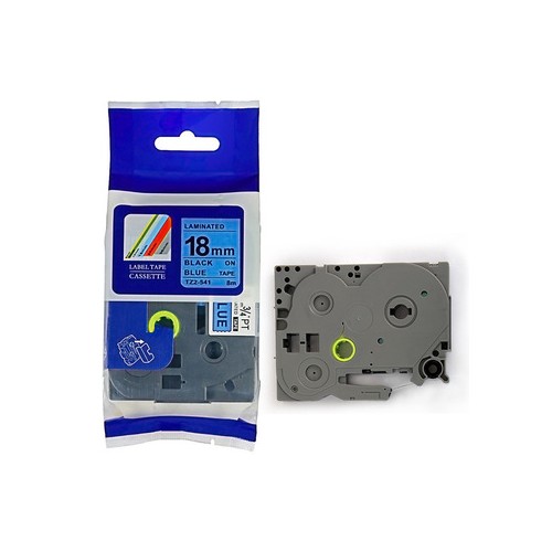 Restsalg: Tape TZe541 sort tekst på blå tape 18mm x 8m kompatibel TZ541