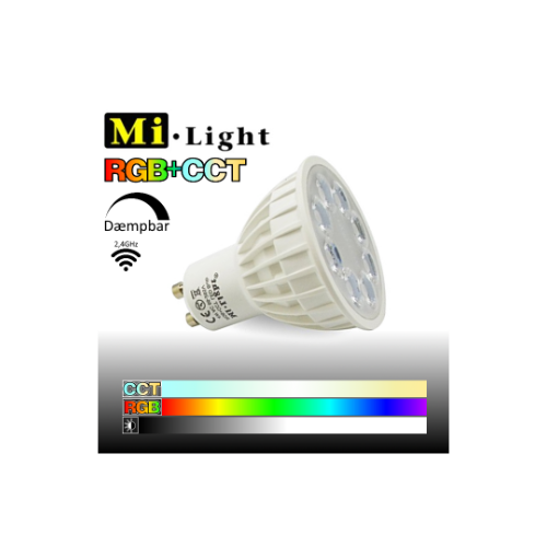 Outlet: Mi-Light GU10 LED pære 4W RGB+CCT 280-380Lm