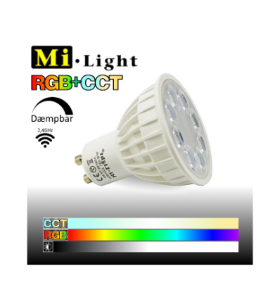 Outlet: Mi-Light GU10 LED pære 4W RGB+CCT 280-380Lm