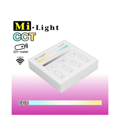 Outlet: Mi-Light CCT vægpanel til batteri 2,4GHz - 4 Zoner