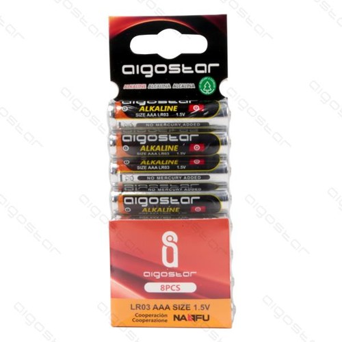 Outlet: 8 stk Aigostar LR03 AAA Batteri, 1,5V