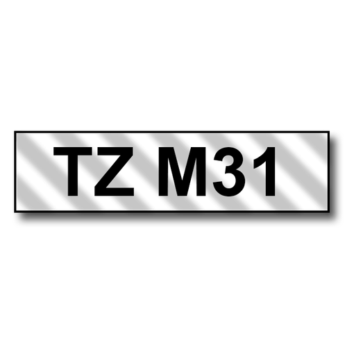 Restsalg: Brother TZeM31 sort tekst på mat gennemsigtig tape 12mm x 8m kompatibel TZM31
