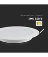 V-Tac 12W LED indbygningspanel - Hul: Ø15,5 cm, Mål: Ø17 cm, 230V