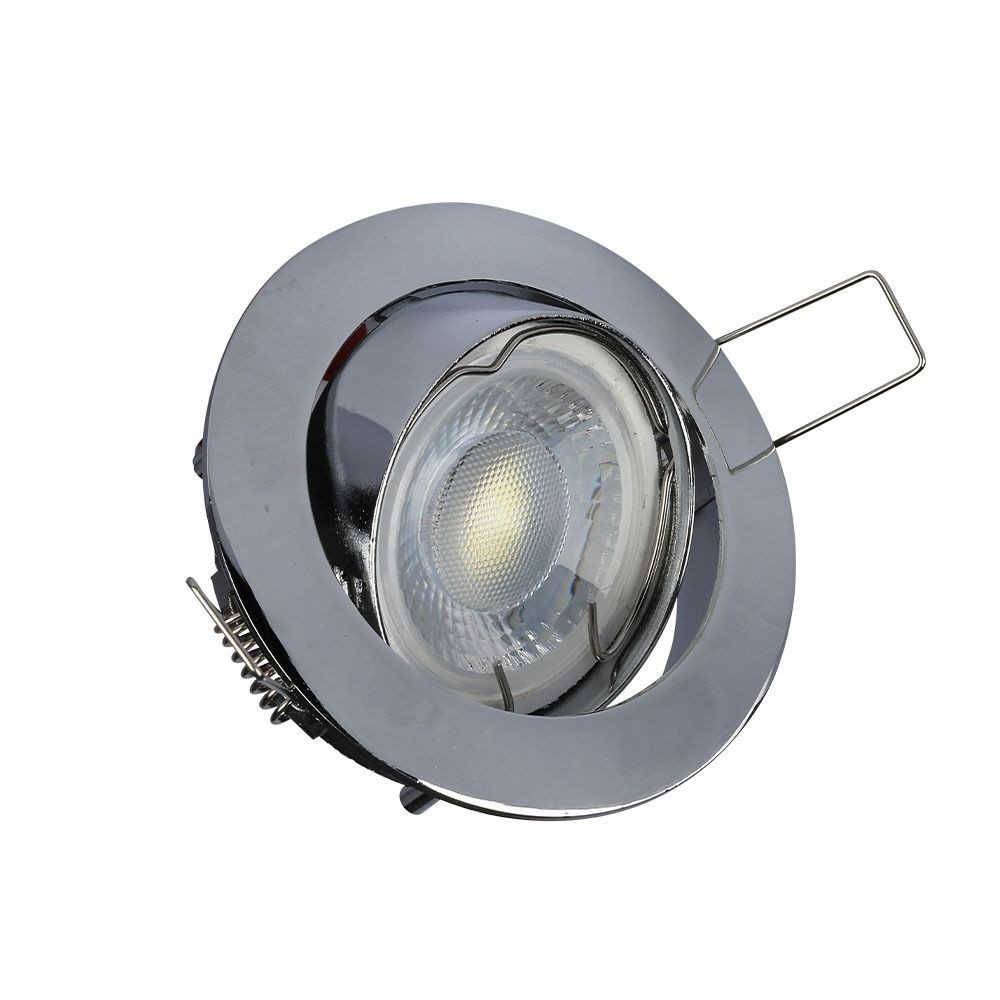 Downlight kit uden lyskilde - Hul: Ø7,4 cm, Mål: Ø8,2 cm, krom, vælg MR16 eller GU10 fatning - Fatning : MR16