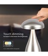 V-Tac opladelig CCT bordlampe - Champagne/Guld, IP20, touch dæmpbar, model mini