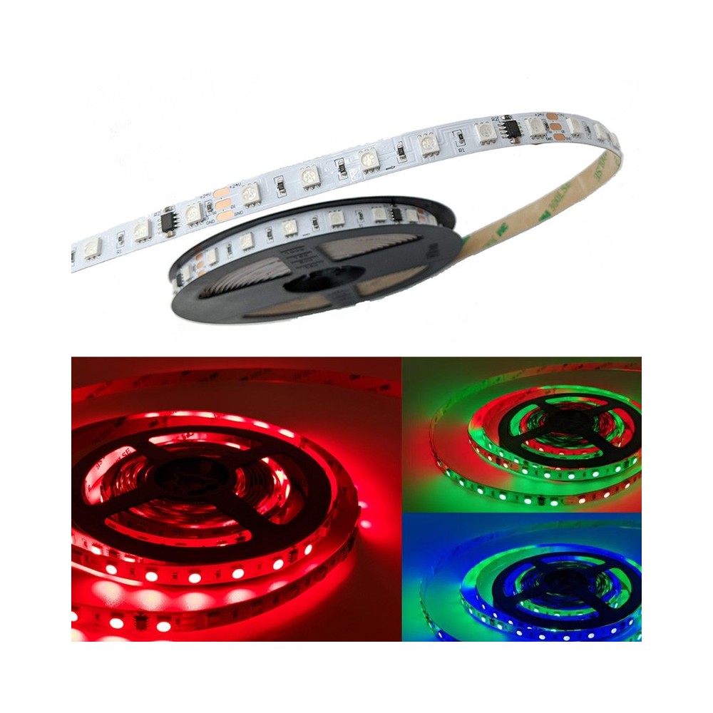 12W/m RGBIC LED strip - 5m, IP20, 60 LED pr. meter, 24V