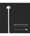 Restsalg: V-Tac opladelig 3i1 bordlampe - Hvid, IP20, touch dæmpbar, model mini