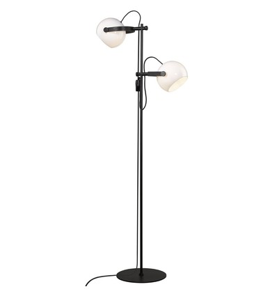 Outlet: Halo Design - D.C gulvlampe 2L Ø18 E27, Opalic m. eg-Sort