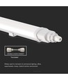 V-Tac vandtæt 120cm 36W komplet LED armatur - Gennemfortrådet, IP65, 230V