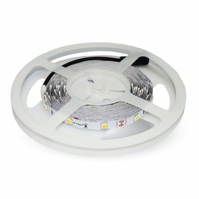 V-Tac 4,8W/m LED strip - 5m, IP20, 30 LED pr. meter - Kulør : Varm