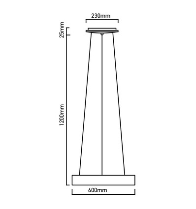 V-Tac 30W LED lysekrone - Sort, blødt lys, dæmpbar, varm hvid, inkl. lyskilde