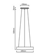 V-Tac 30W LED lysekrone - Sort, blødt lys, dæmpbar, varm hvid, inkl. lyskilde