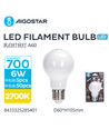 Outlet: 6W E27 LED pære - 2700K, kultrådspære, matteret glas