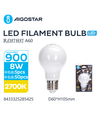 Outlet: Filament pære A60, 8W, E27 - mat hvid