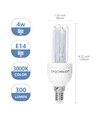 Outlet: LED B5 T3 2U 4W E14 3000K