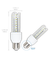 Outlet: Aigostar LED B5 T3 2U 12W, E27 fatning - 3000K, Sæt af 5 stykker