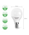 Outlet: Aigostar LED lampe, A5 - G45, 4W, E14 fatning, 3000K, 320lm, Erstatter 30W, Sæt af 5 stykker