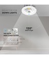 Outlet: V-Tac 20W LED indbygningsspot - Hul: Ø16,7 cm, Mål: Ø18 cm, 230V