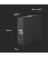 Restsalg: V-Tac 4W LED sort væglampe - Firkantet, IP65 udendørs, 230V, inkl. lyskilde