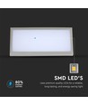 Restsalg: V-Tac 20W LED væglampe - Grå, IP65 udendørs, 230V, inkl. lyskilde