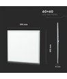 Restsalg: V-Tac 60x60 LED panel - 36W, hvid kant